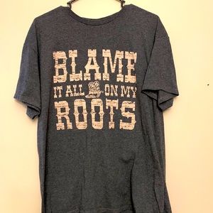 Womens t shirt. Blame it all on my roots